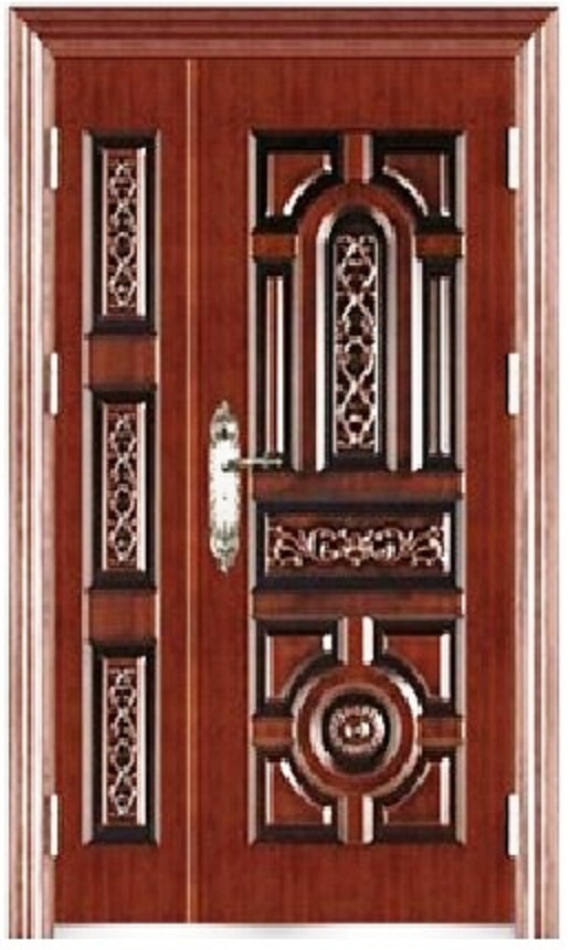 EXCLUSIVE STEEL DOORS : 
high quality steel door of each weighing minimum 65 kg with frame with wooden finish and looks. There are variety of products available so for more detail plz contacts us or else.
Features:
1) Material: cold-rolled steel
2) Thickness of the door leaf: 5cm7cm10cm
3) Frame outer sizes (H x W):
a) 2,050 x 960mm
b) 2,050 x 860mm
c) 1,970 x 860mm
d) 1,970 x 960mm
4) Accessories: adjustable reinforced hinges, specialty multi-point lock, handles,
peephole, hidden doorbell, rubber seal and magnetic seal, doorbell, installing
bolts, stainless steel threshold
5) Infilling: honeycomb material
6) Opening direction: inward  outward
7) Opening degree: 90 degrees, 180 degrees
8) Lock handle position: on left  on right
9) Colors: diversified colors available
10) Applicable for the entrance of houses or flats
11) Can also be used as room door
12) Suitable for different wall thickness
13) Shockproof, soundproof, warmth preserved, anti-pry, anti-drill, moisture proof,
guards against theft
14) Environmentally friendly
15) Bright, lustrous and durable appearance
16) OEM service available
